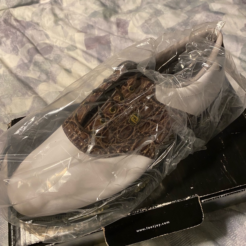 FootJoy DryJoys Tour Golf Shoes - Blue and White